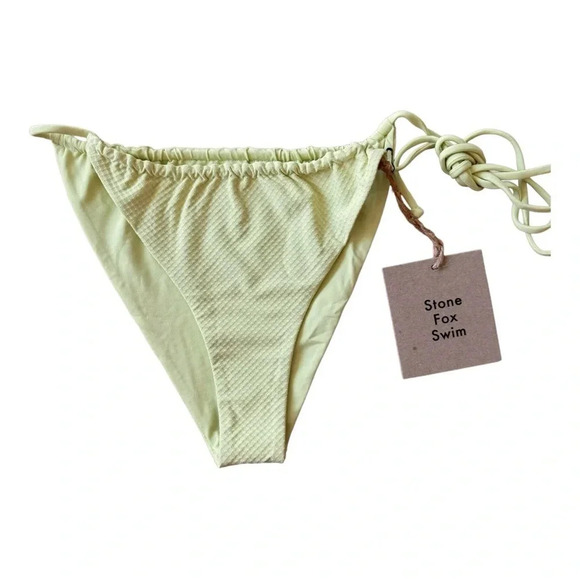 Stone Fox SwimString Bikini Bottom Lime Green River Butterfly Pique Size XL NWT - Picture 1 of 8